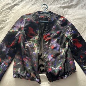 H&M FLORAL BOMBER SIZE 4